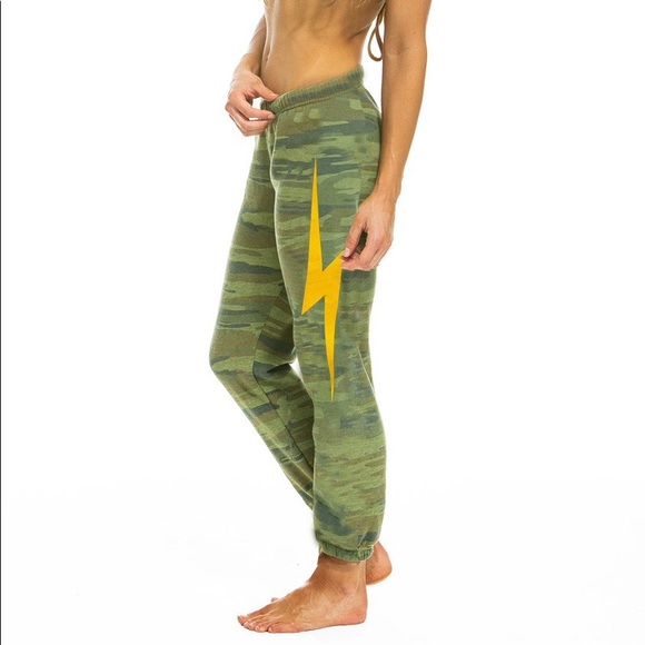 Aviator Nation Pants - Aviator Nation Camo Lightning Bolt Sweatpants!